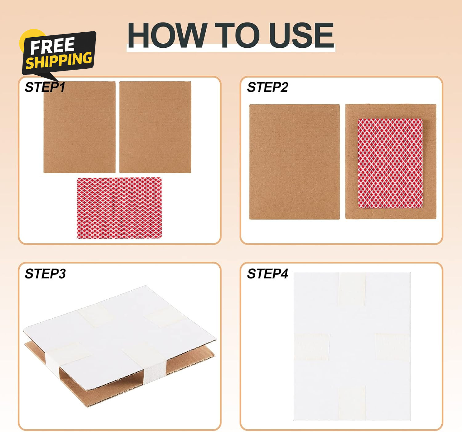 200 Pcs Trading Card Shipping Protectors 4 X 6 Inches Corrugated Sheets