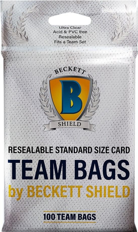 1000 PACK – Beckett Shield Team Bags Resealable Sleeves – 10 Packs of 100 Bags