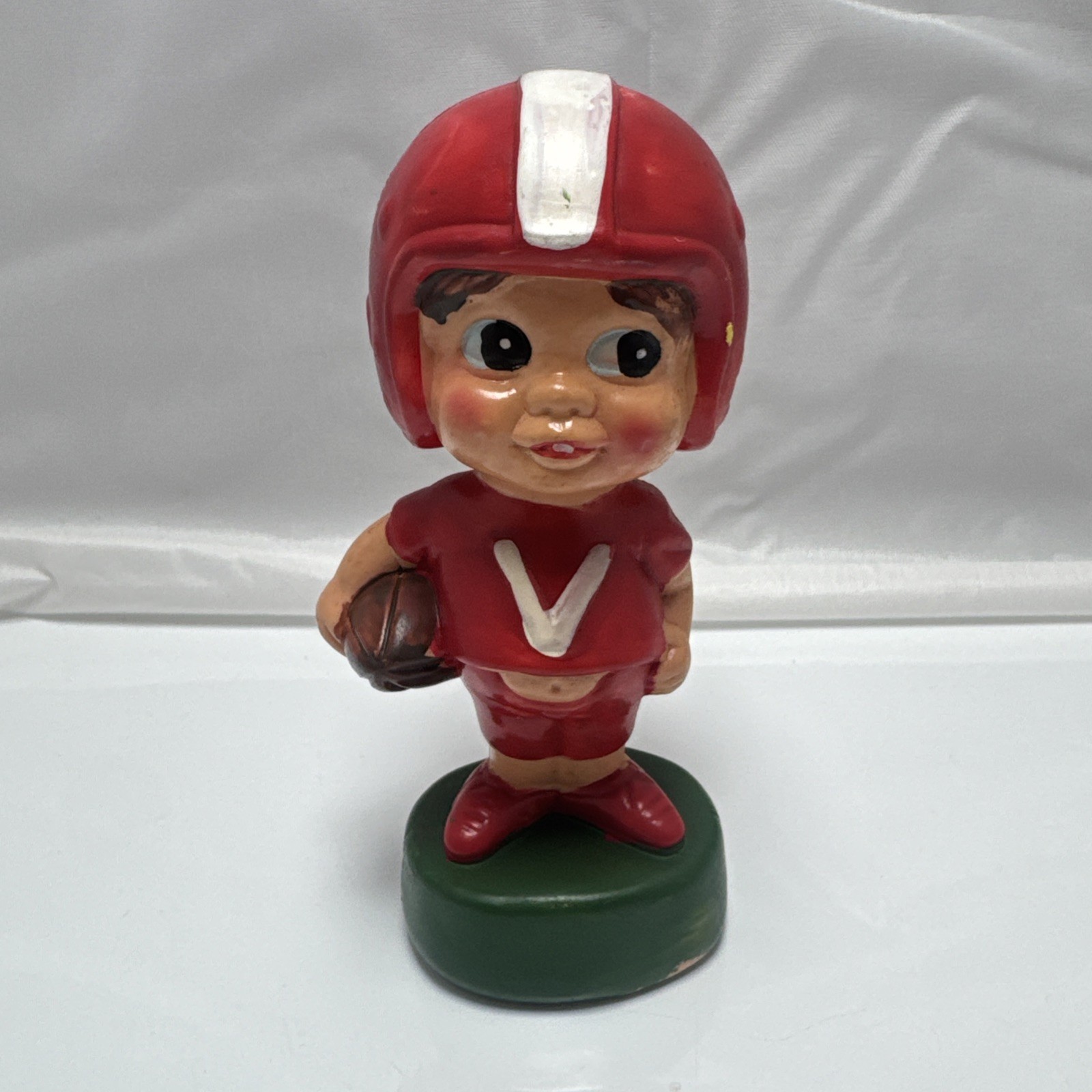 Vintage Football Player Plastic Figure, Made in Hong Kong 5 Inches Tall