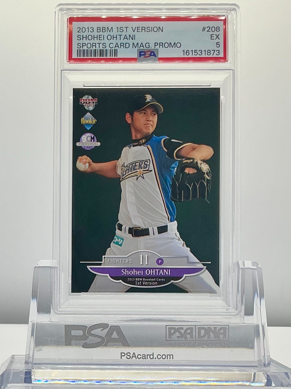 SHOHEI OHTANI 2013BBM 1ST VERSION SPORTS CARD MAG PROMO#208 PSA5!POP7!(RC)