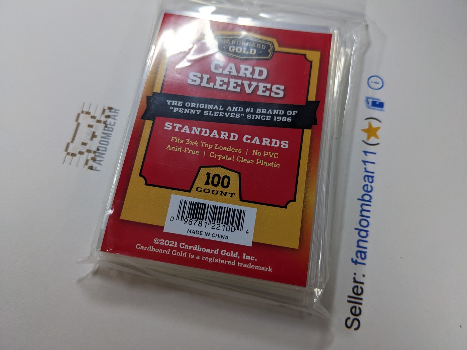 100 Soft Penny Sleeves For Top Loaders & PSA Card Saver 1 Cardboard Gold CBG