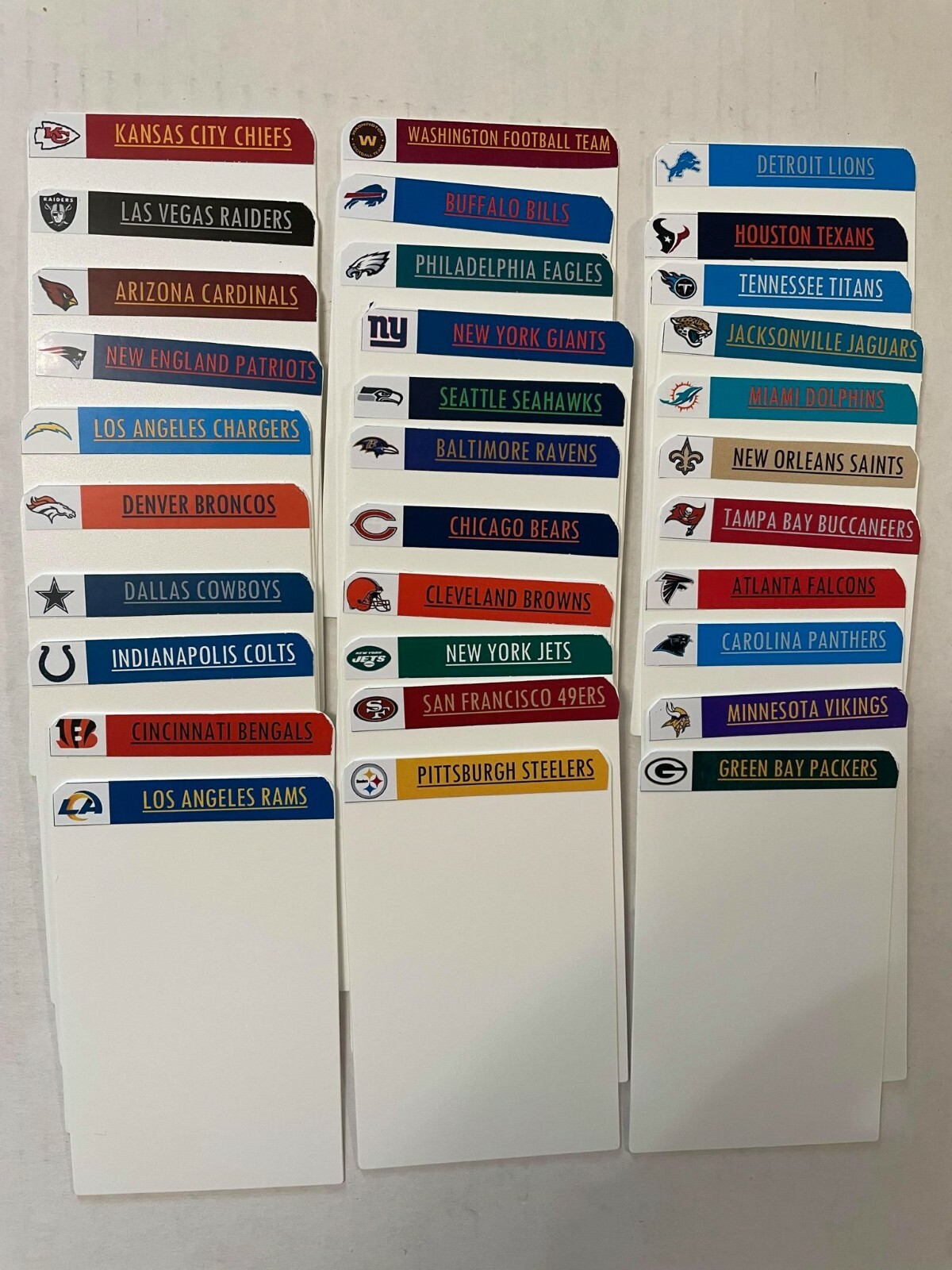 Customized Sports Card BCW Tall Dividers w/Labels NFL MLB NBA NHL & Players!