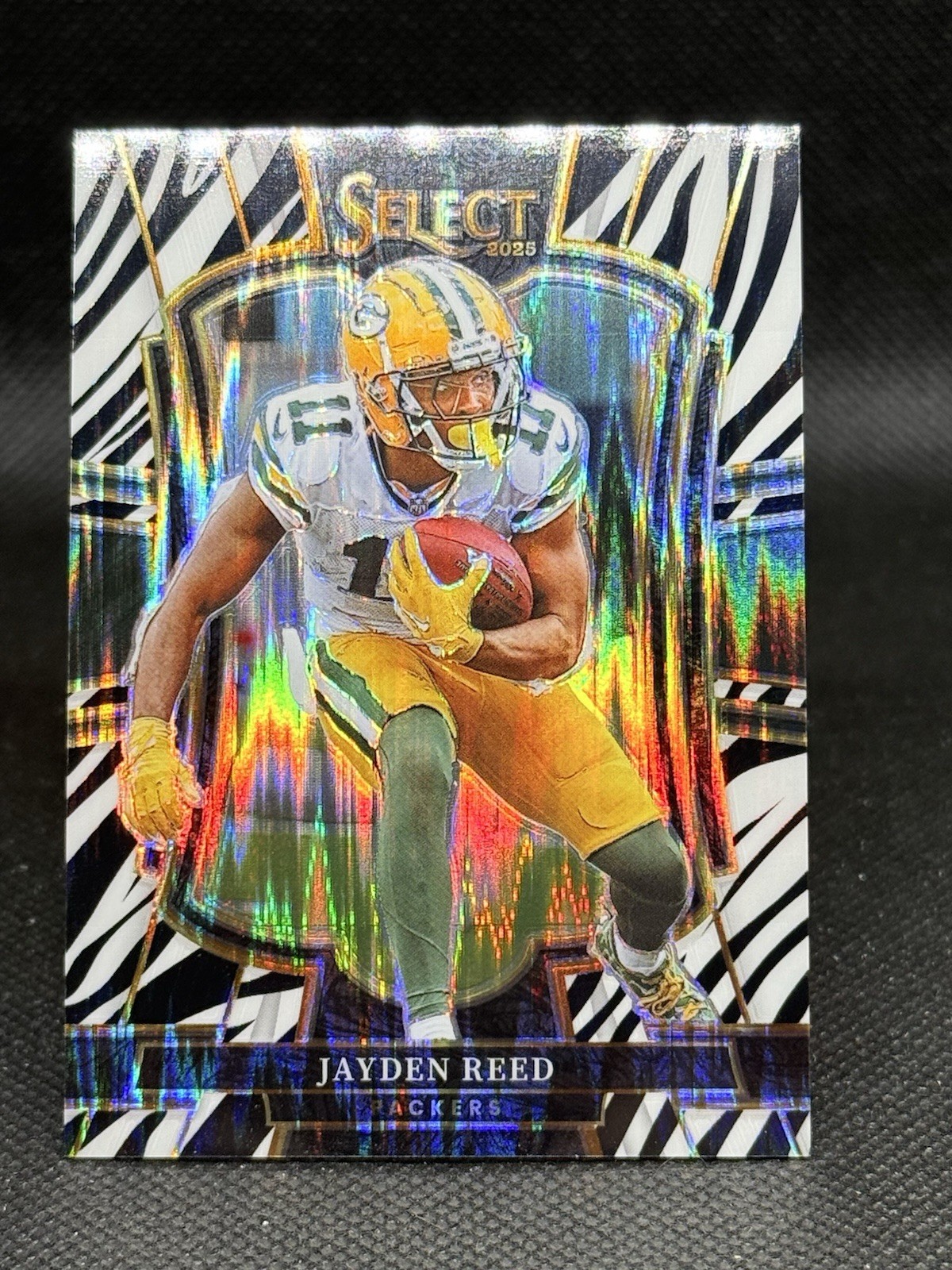 2025 Panini Select – Premier Level Jayden Reed #166 Zebra Shock Prizm