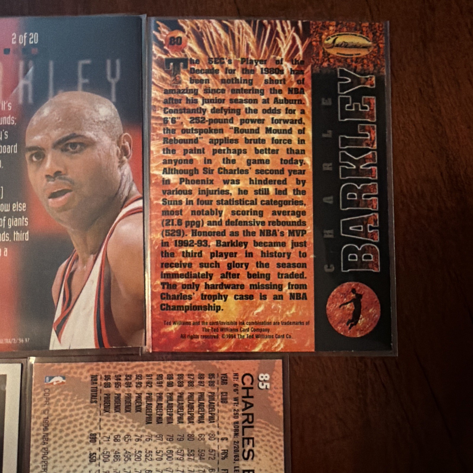 5 Various Charles Barkley Basketball Cards Insert And Base Cards