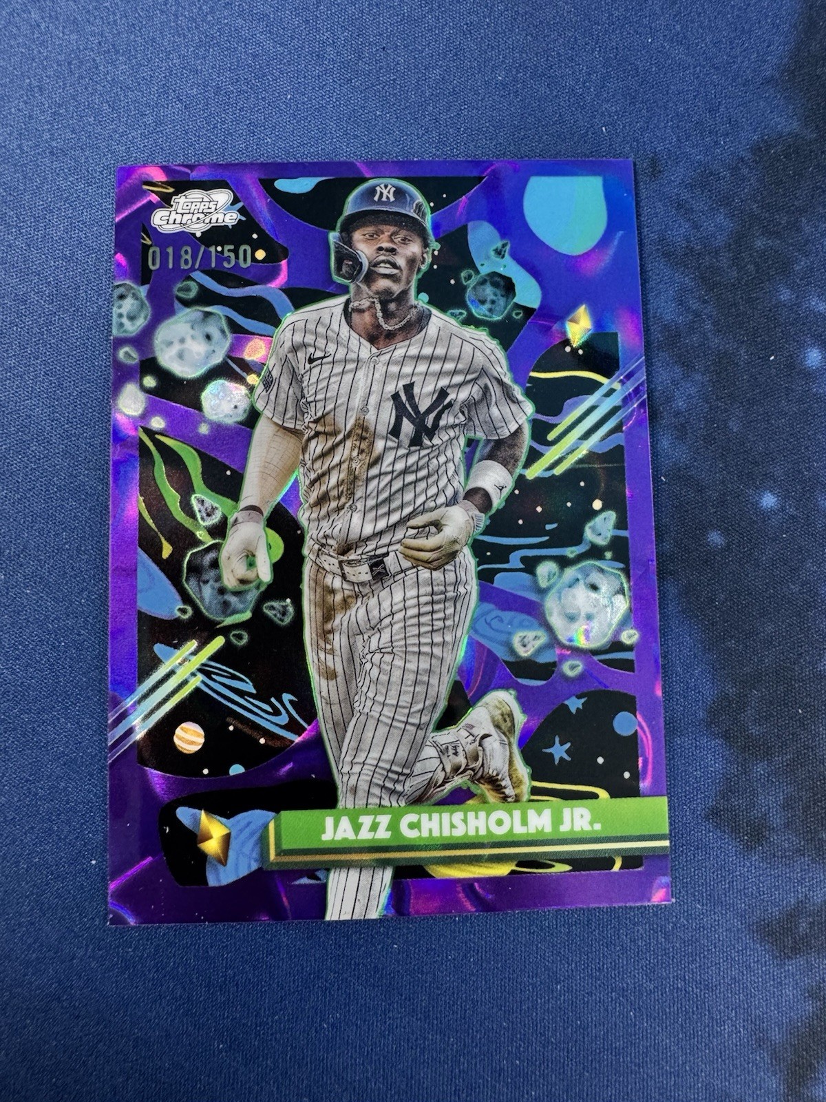 2025 Topps Cosmic Chrome – Jazz Chisholm #156 Purple Nebula Refractor /150
