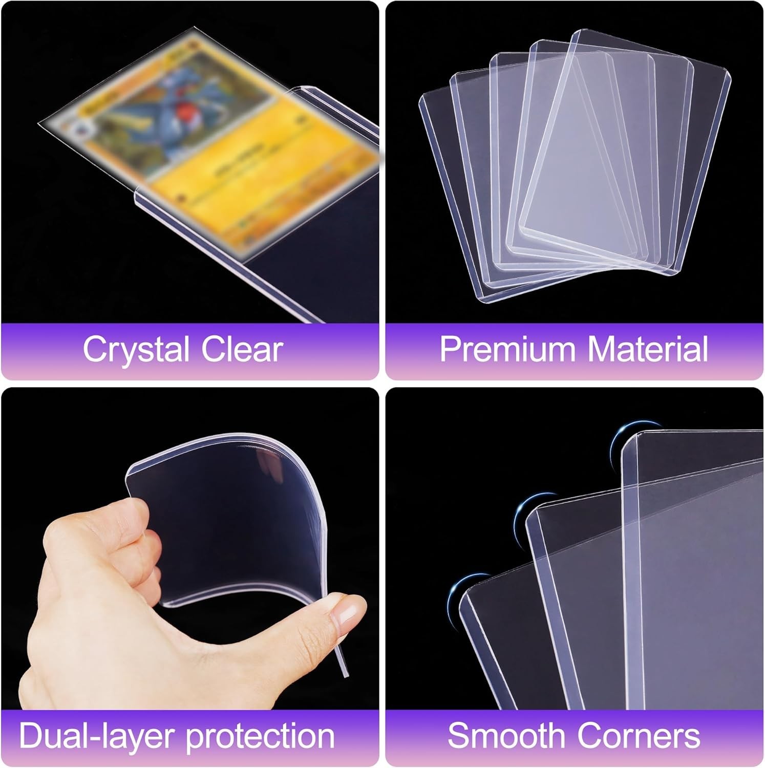 1000 Card Sleeves Top Loaders for Cards 3X4 Baseball Card Protectors Toploaders