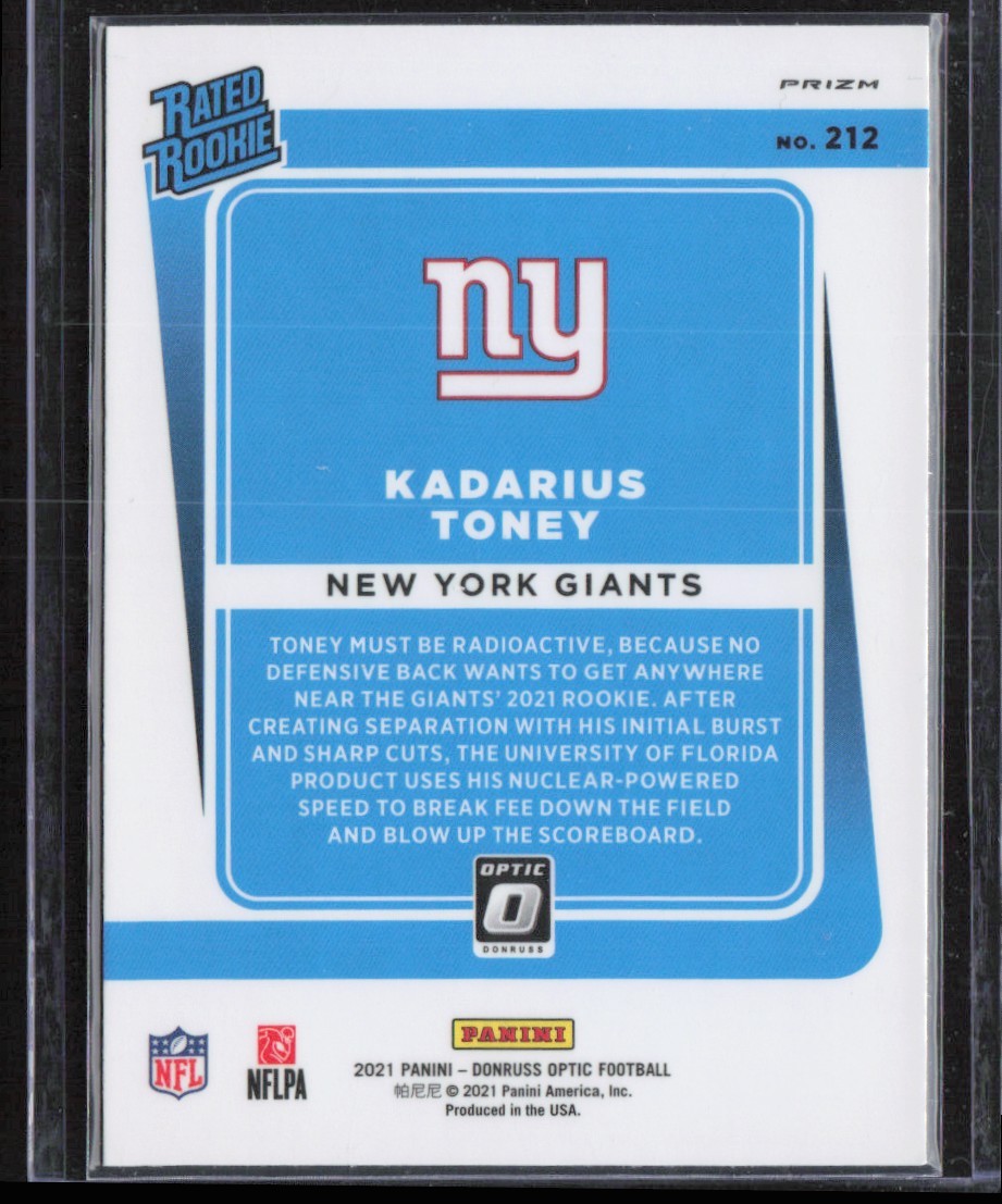 2021 Donruss Optic Rated Rookies RPS Autographs Kadarius Toney Auto New York