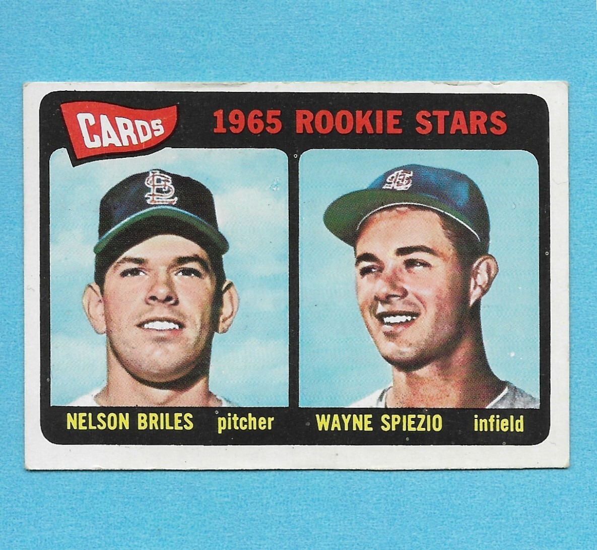 1965 Topps #431 Nelson Briles ROOKIE card Wayne Spiezio St Louis Cardinals EX
