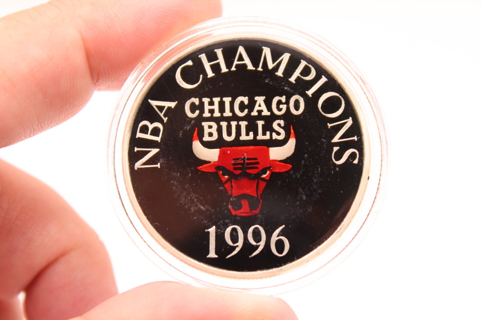 Enviromint 1996 NBA Champions Chicago Bulls Enamel 2oz .999 Fine Silver Set #38