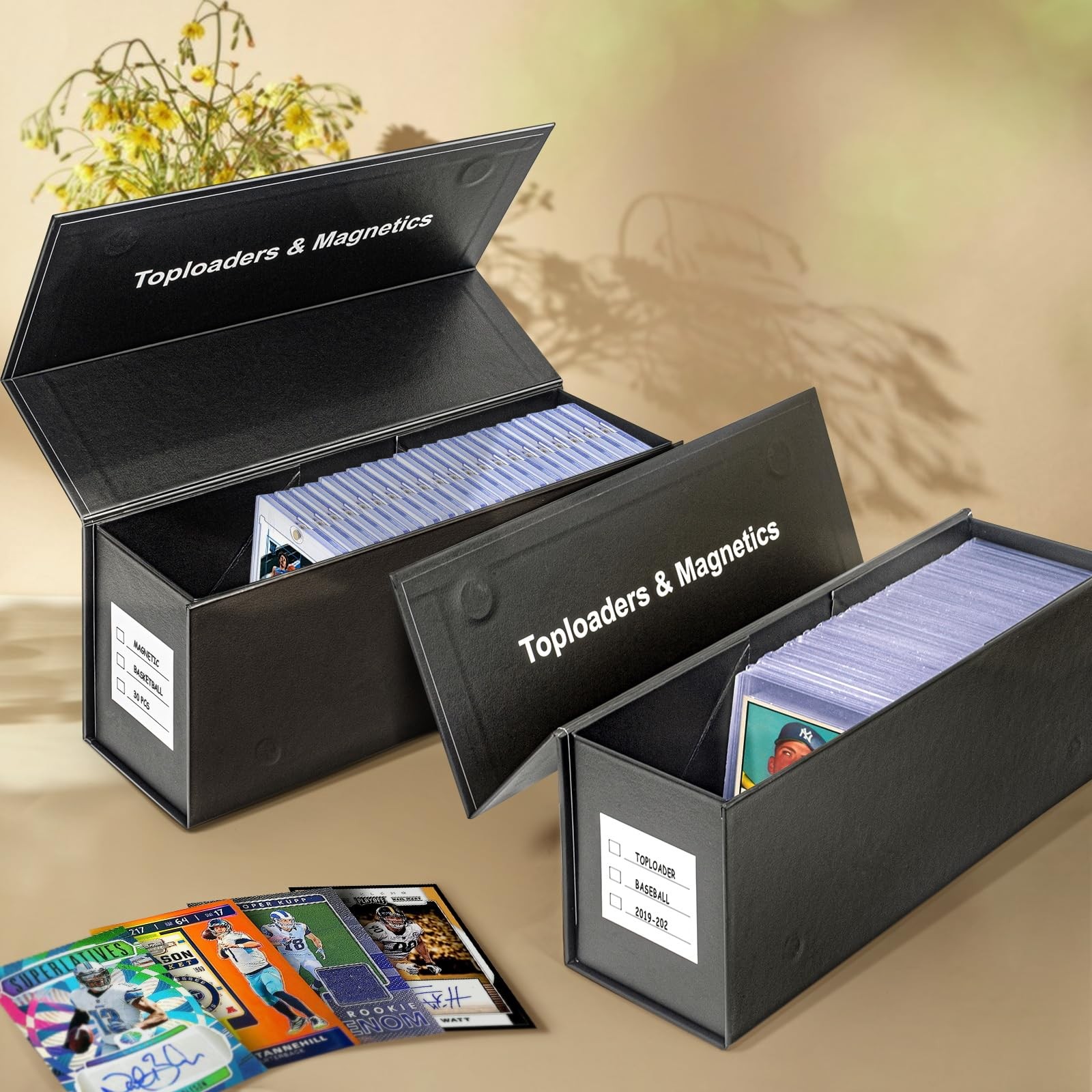 CollectHall Top loaders Storage Box for Trading Cards, Vertical Magnetic Clos…