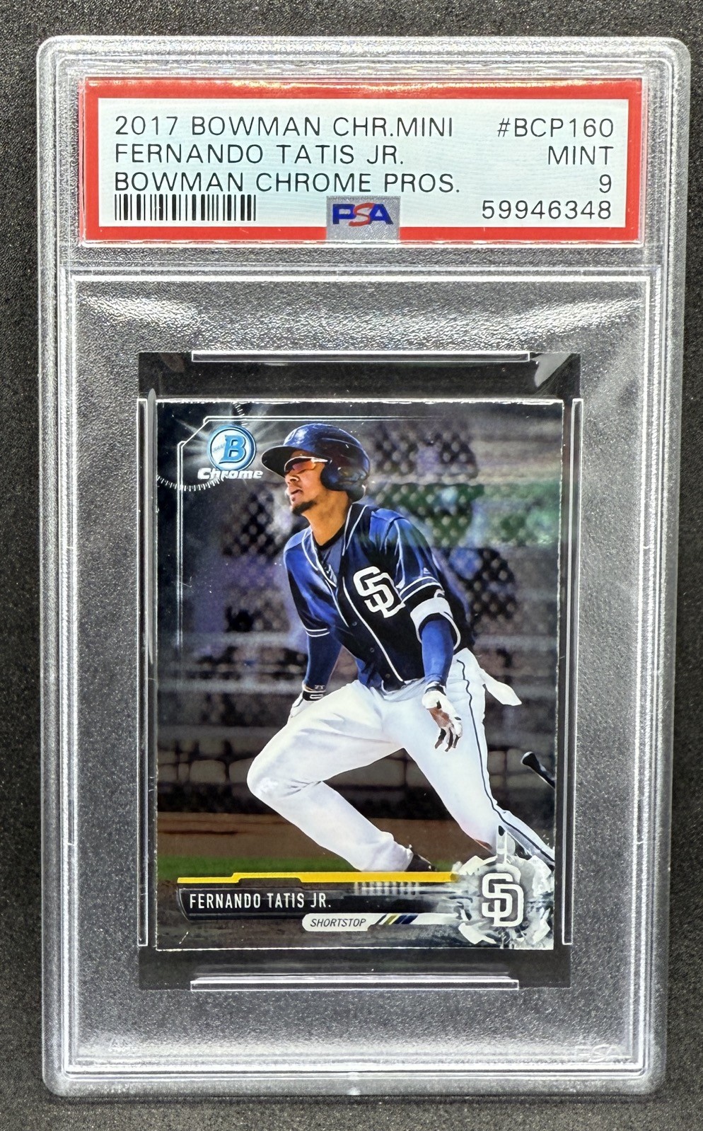 Fernando Tatis Jr. 2017 Bowman Chrome Mini Prospect PSA 9 MINT Padres PRC BCP160