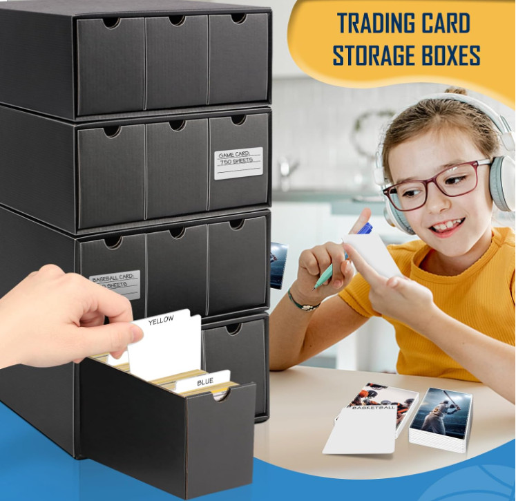 8000+ Trading Cardboard Card Collection Storage Box 12 Drawer & 50 Card Dividers