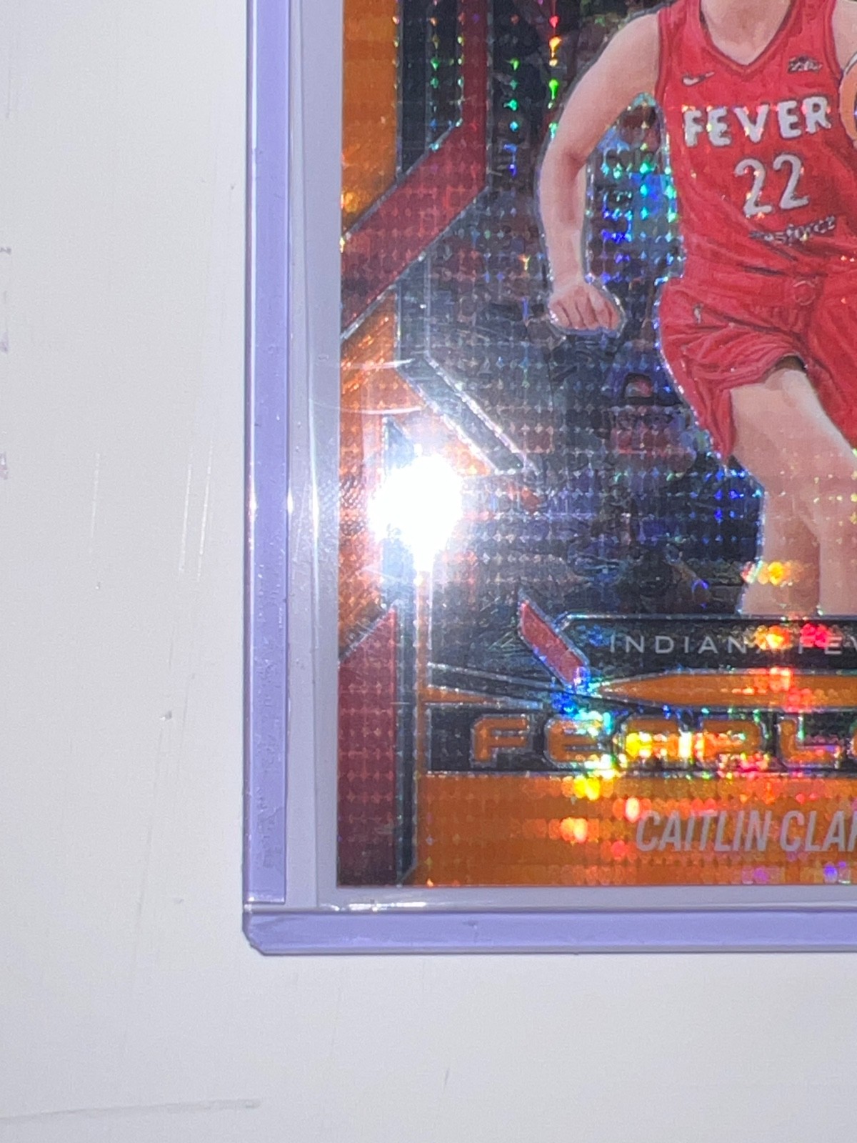 2025 Panini Prizm WNBA Caitlin Clark Fearless Orange Pulsar #7 22/75 Jersey Matc