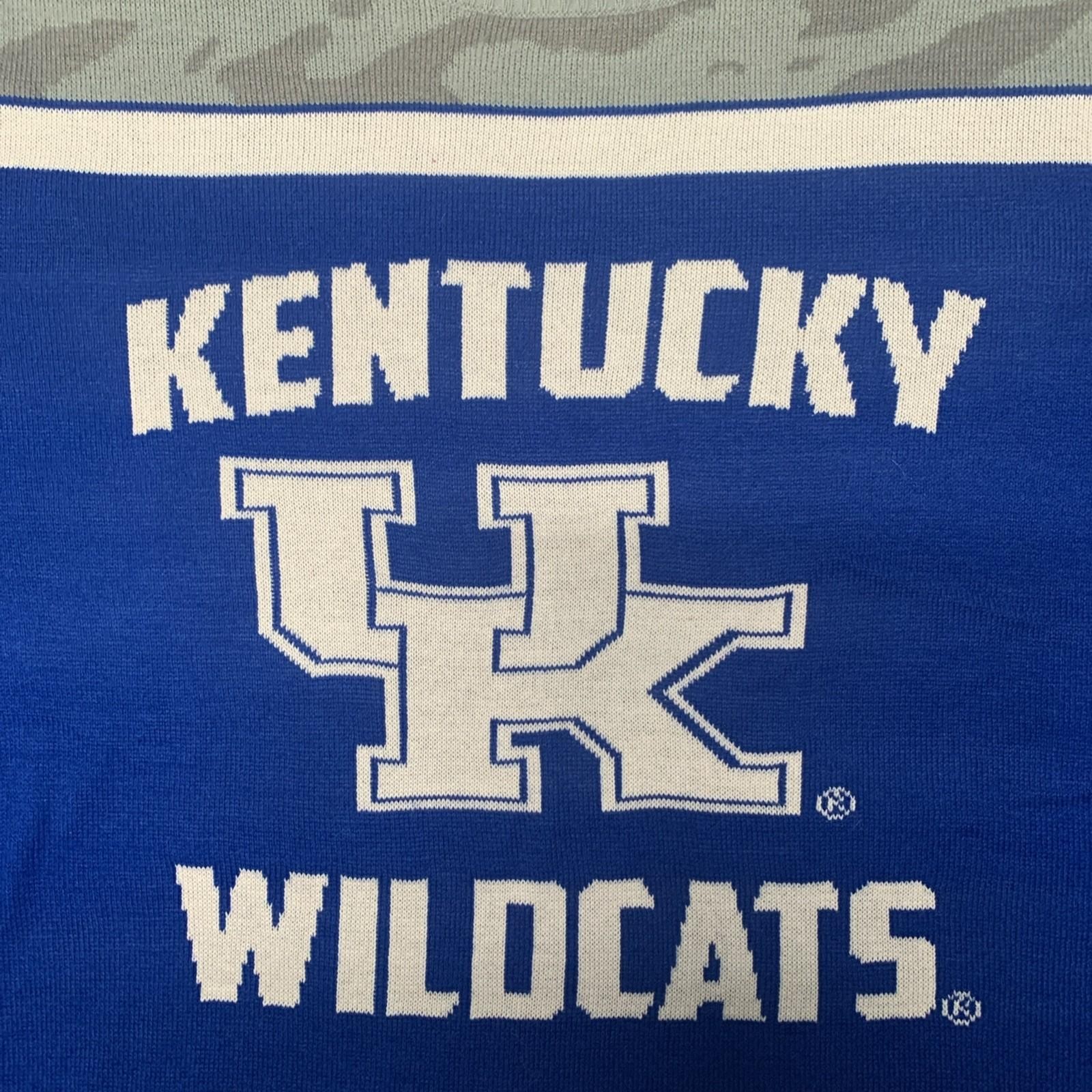 Kentucky Wildcats Salute To Service Sweater Mens XL SPELLOUT Camo Blue Gray RARE