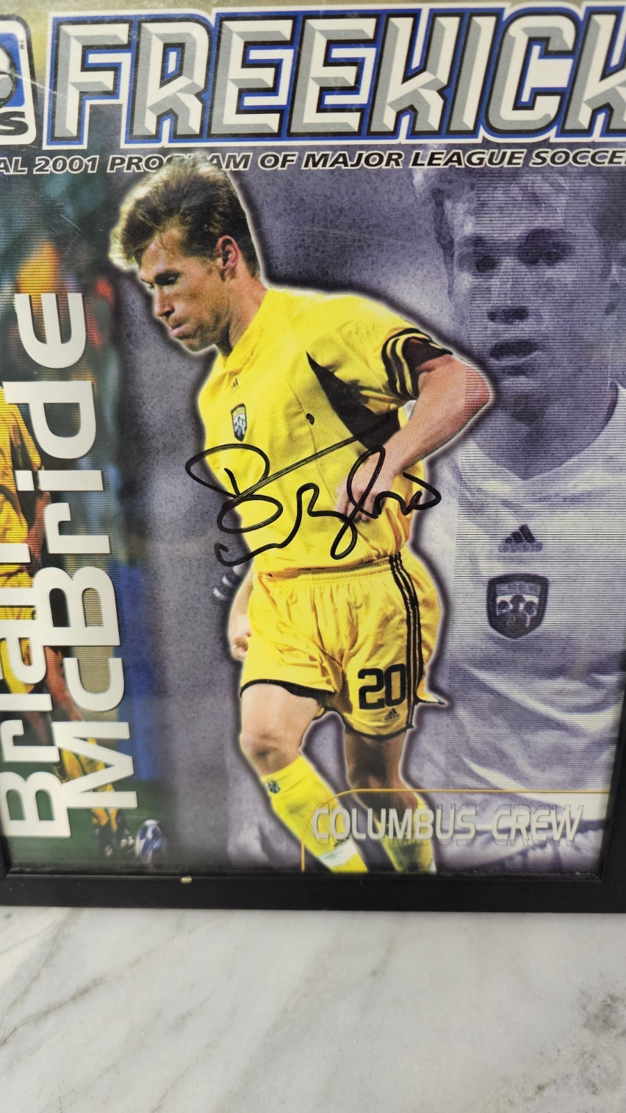 Brian Mcbride Signed Vintage Circa 2001 Free Kick League Logo Soccer Program