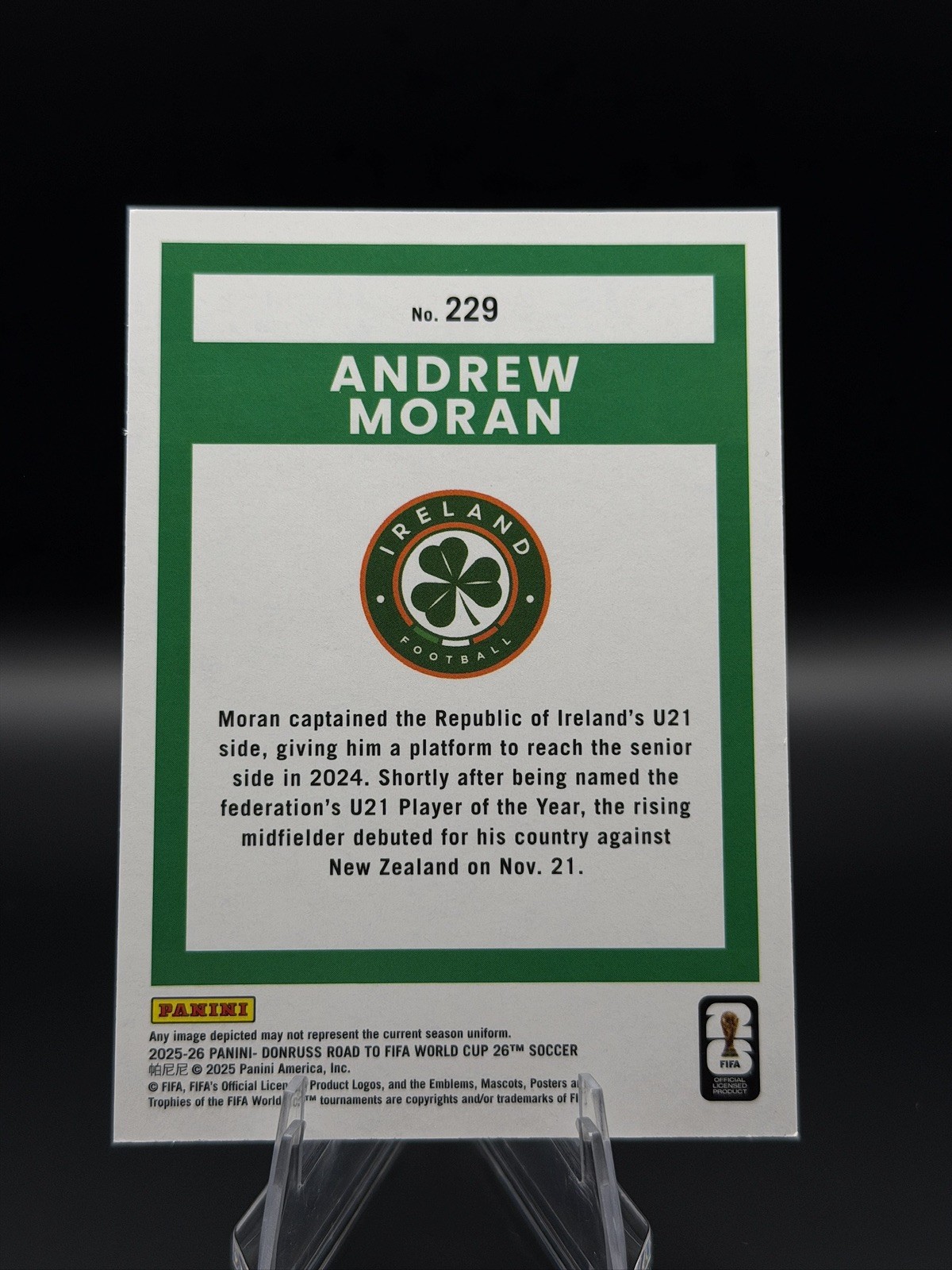 2025-26 Donruss Road To World Cup Ireland Andrew Moran Rated Rookie Red /20