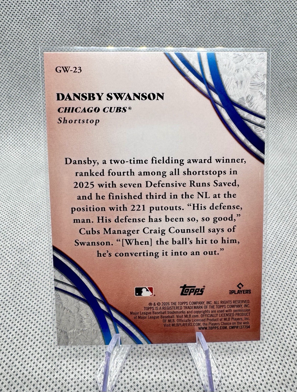 2026 Topps Series 2 Glove Wok Dansby Swanson #GW-23 Cubs