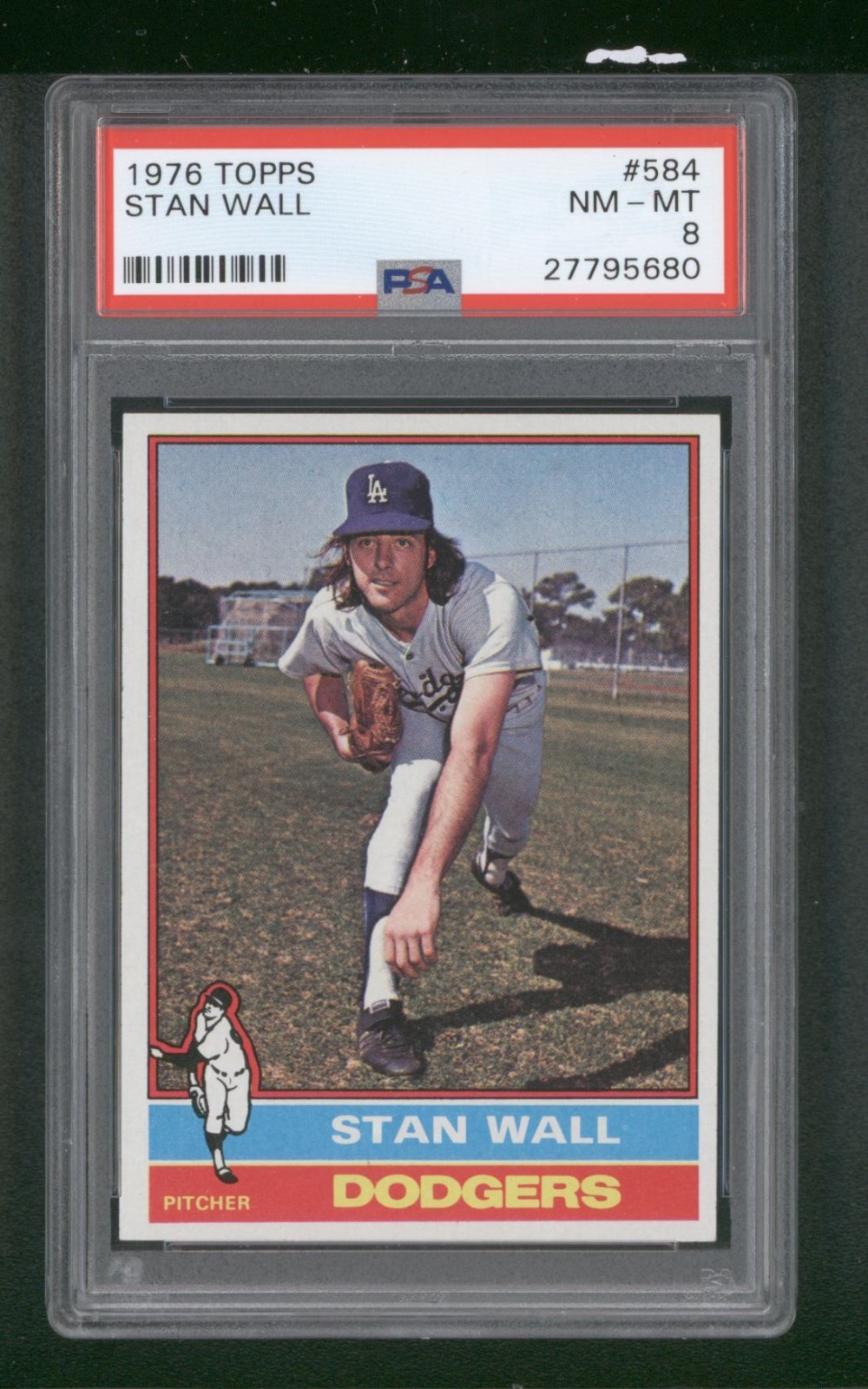 1976 Topps Baseball Card – #584 Stan Wall, PSA 8 NM/MT