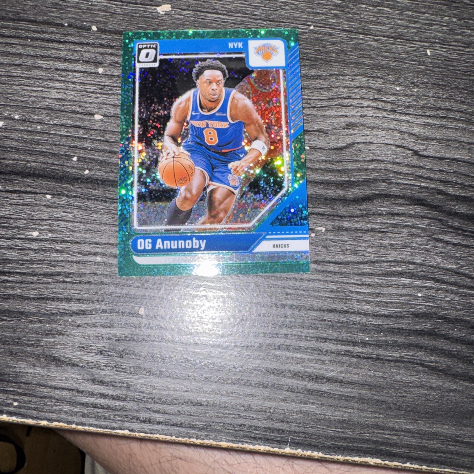 OG ANUNOBY GREEN SPARKLE JERSEY # MATCH 8/8 SSP 2024-25 Donruss Optic #51 KNICKS