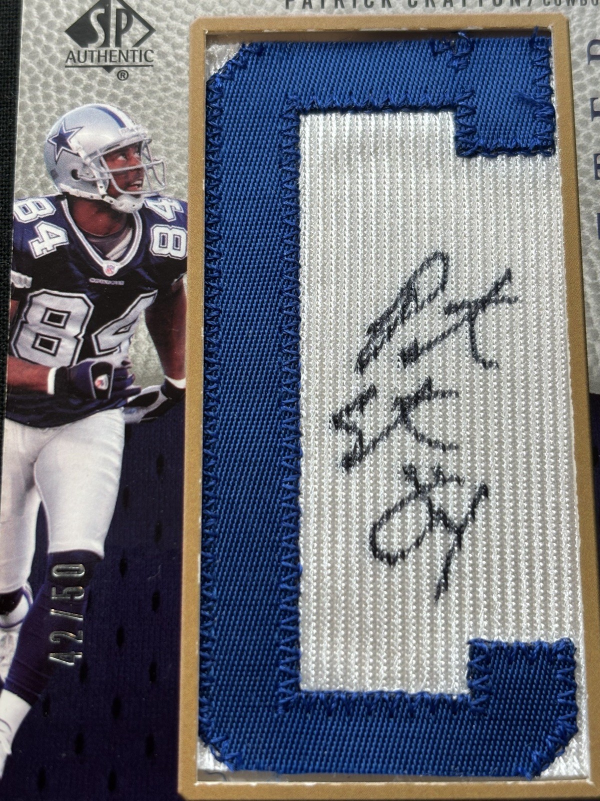 Patrick Crayton 2007 SP Authentic By the Letter Autographs 42/50 Cowboys #BTL-PC