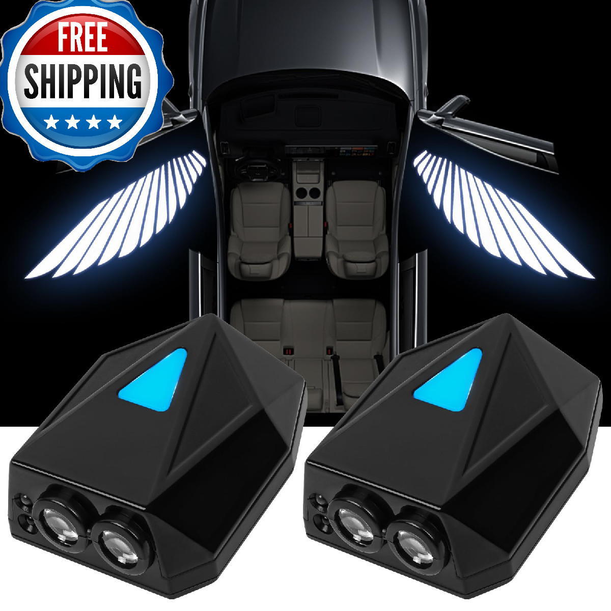 FUNGORGT 2Pcs Car Door Light – Courtesy Light Car Door Welcome Light Rechargeabl