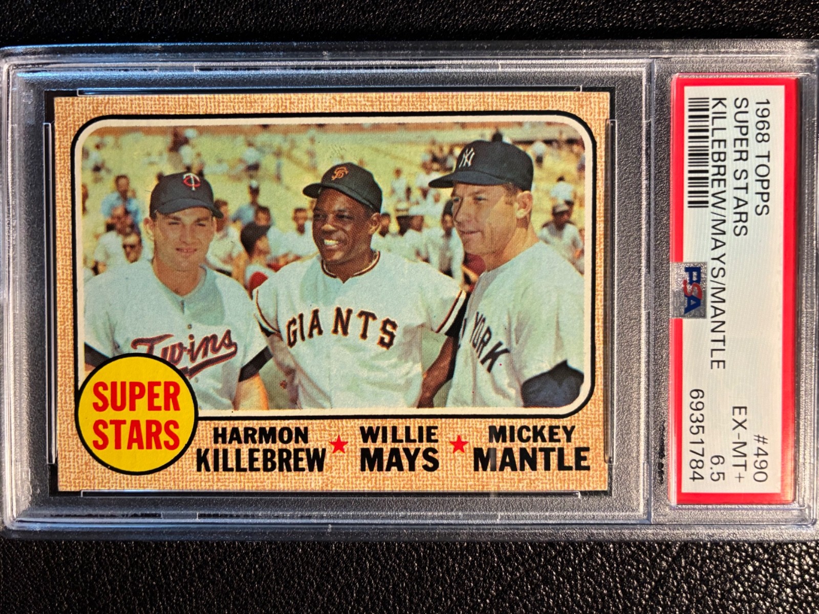 1968 Topps Superstars Mantle/Mays/Killebrew #490 Psa 6.5