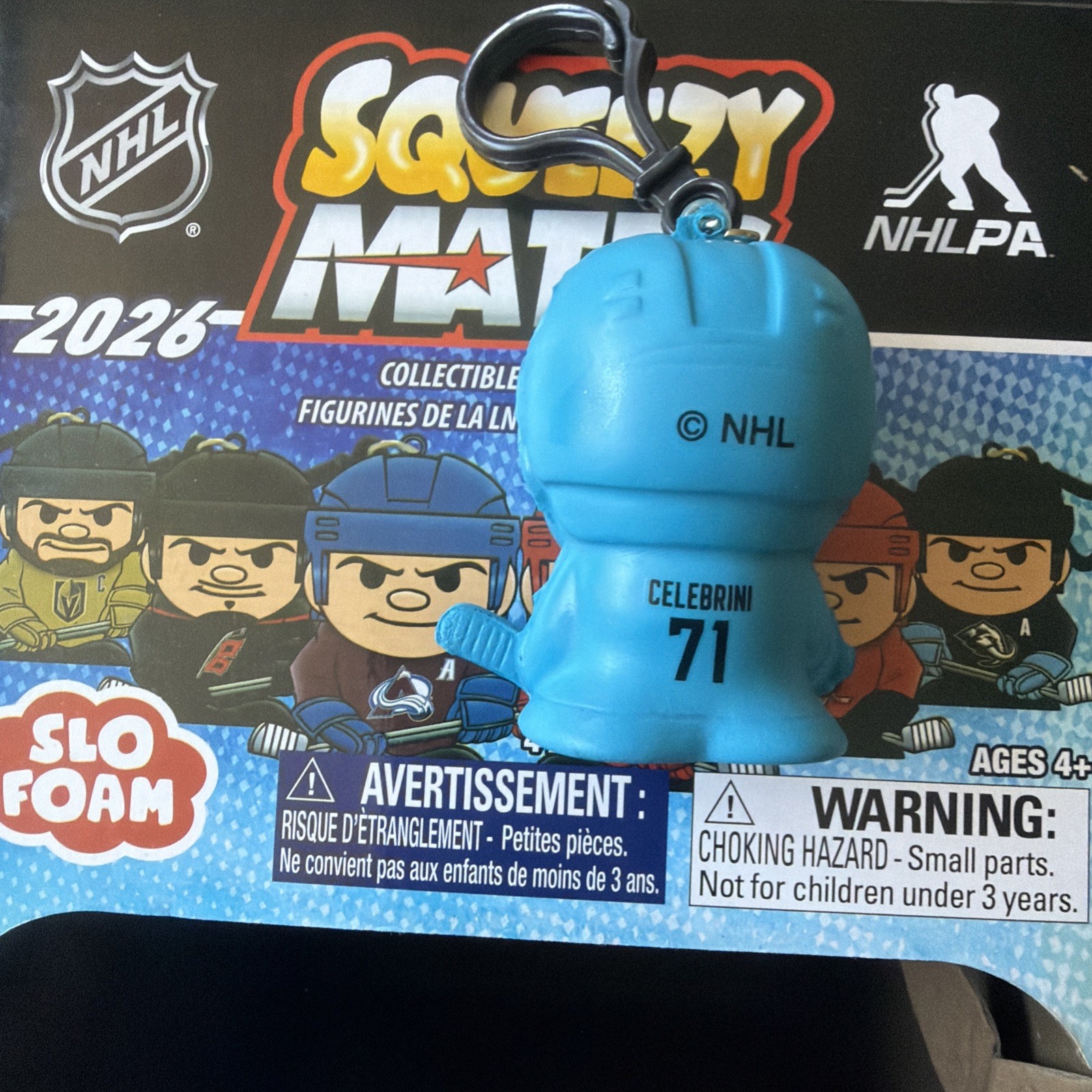 2026 NHL Party Animal SqueezyMates RARE SJ Sharks Macklin Celebrini Keychain NEW