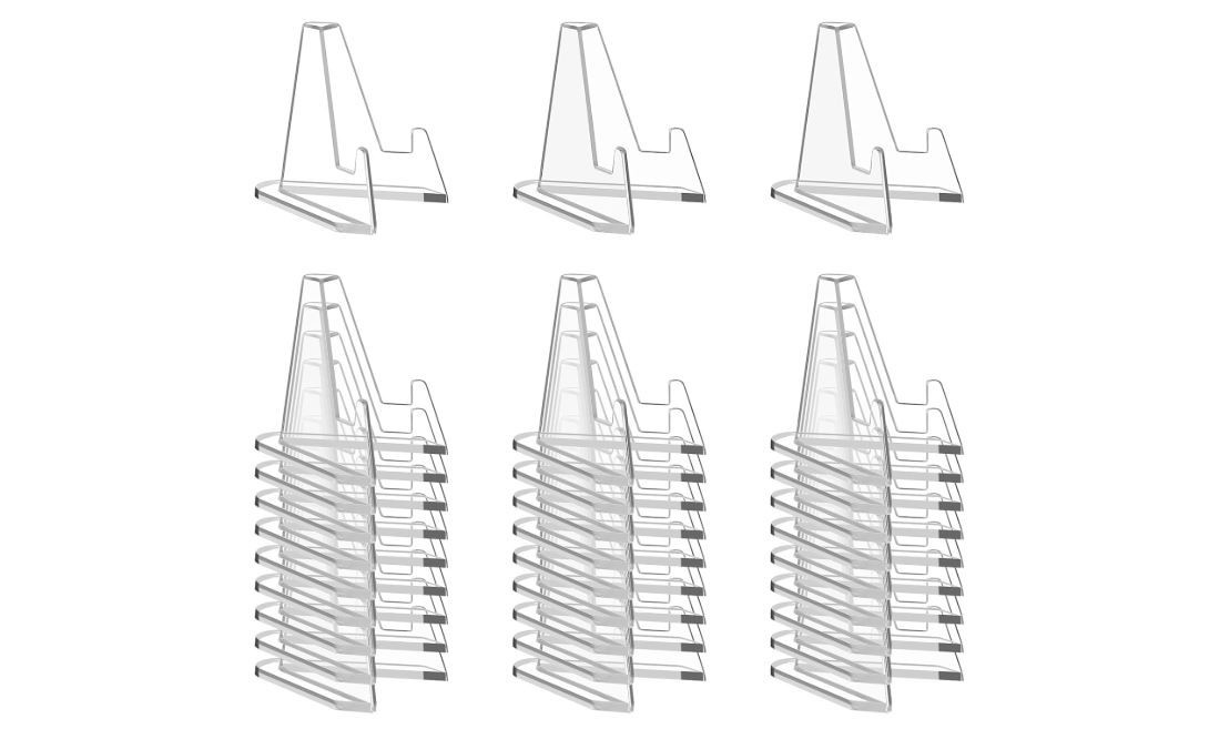30 Pack Acrylic Card Display Stands Clear Mini Easel Holder for Trading Cards