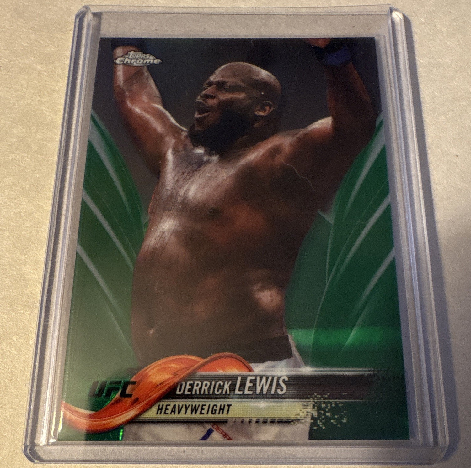 Topps 2018 Chrome UFC Derrick Lewis #43 Green Refractor Serial Numbered /99
