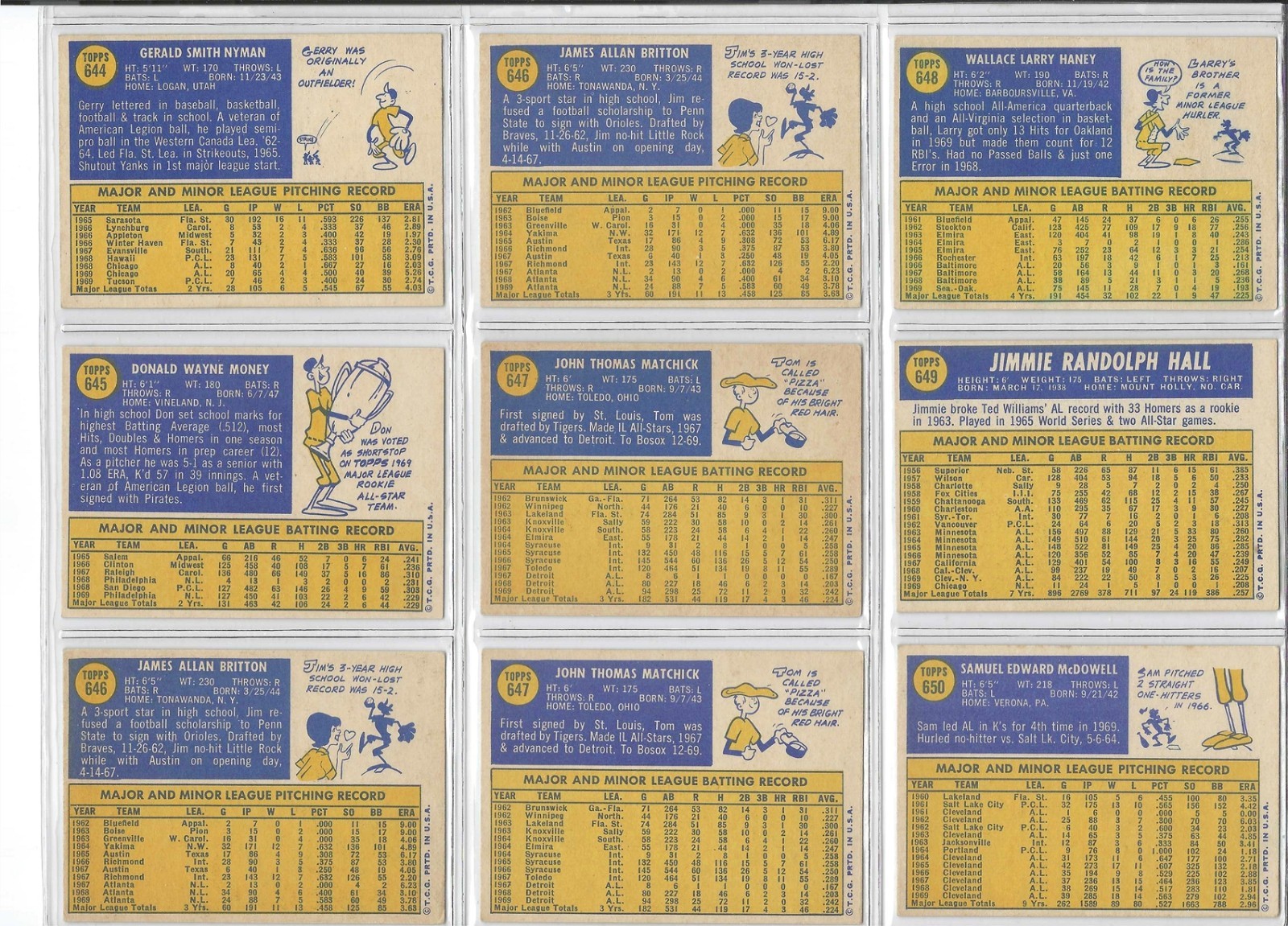 1970 TOPPS BASEBALL CARD HIGH NUMBER SINGLES (634-720)