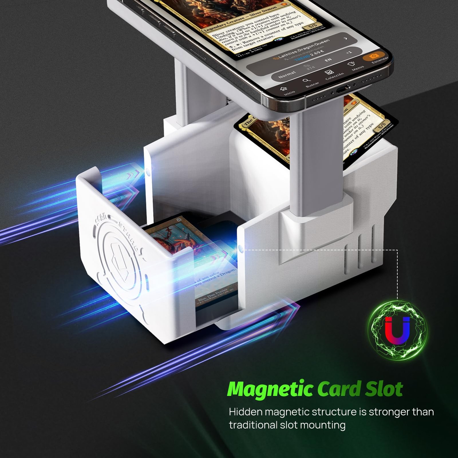 Card Scanner Pro for Trading Cards – MTG & TCG Card Scanner Stand with LED Light