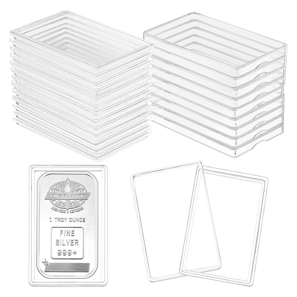 5-50 Pcs 1 Oz Silver Bar Holder Acrylic Storage Clear Case Capsule Container