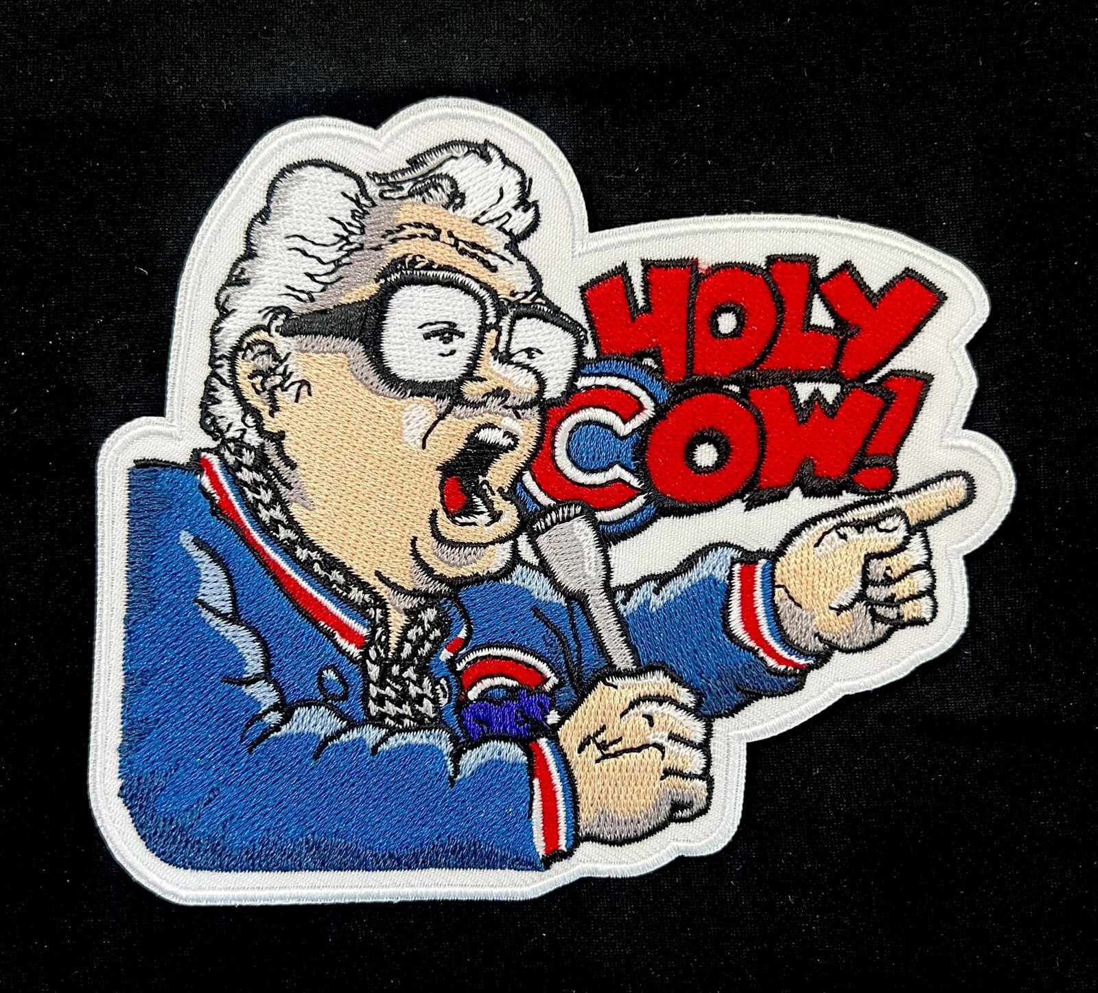 RARE Harry Caray “Holy Cow” HOF Chicago Cubs 5in. Iron Sew On Embroidered Patch