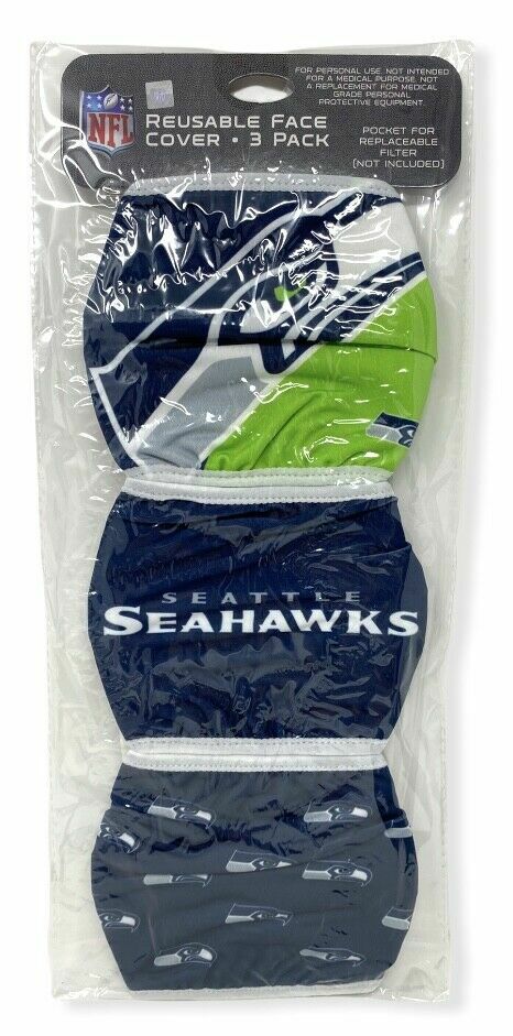 6 Pack Seattle Seahawks Official Licensed NFL Washable Face Mask Cover new