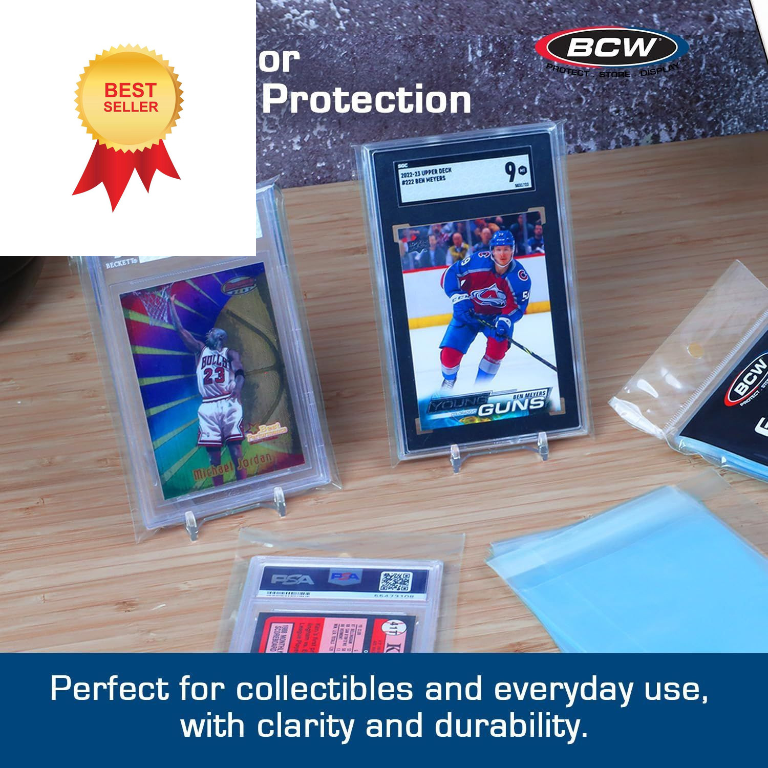 BCW Resealable Graded Card Sleeves – 100 Pack | Clear Polypropylene