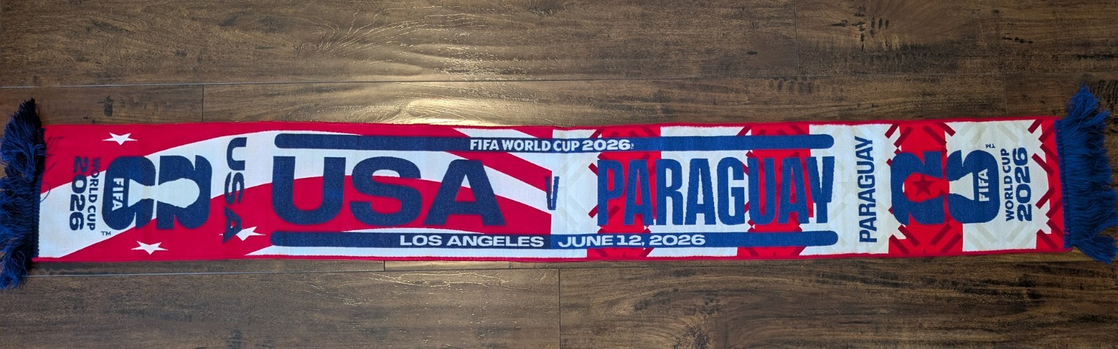 FIFA World Cup 2026 Official Matchup Scarf – USA vs Paraguay – LA 6/12/26
