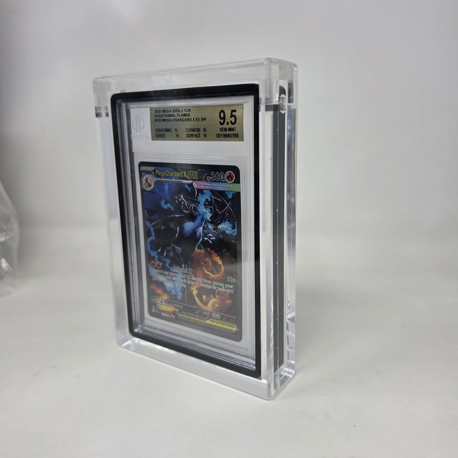 BGS Graded Card Acrylic Magnetic Display Case For Graded Guard Bumpers Installed
