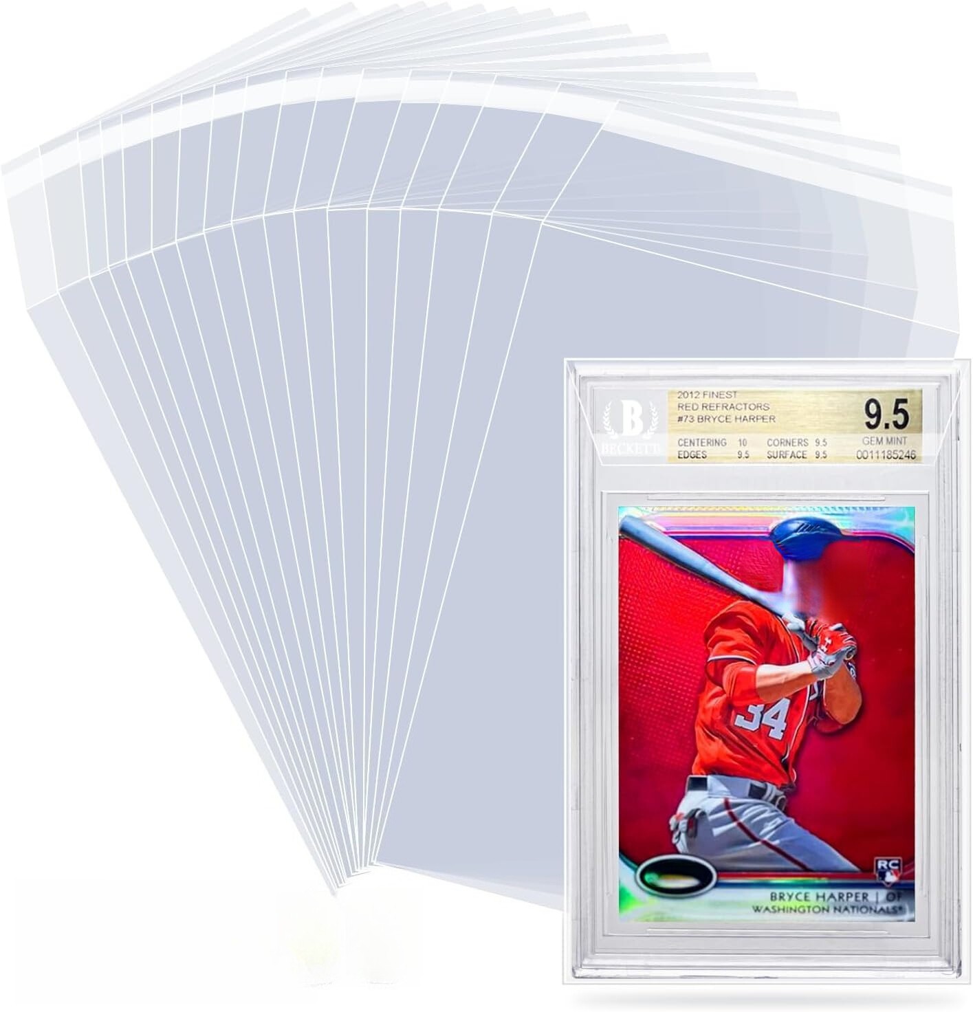 Card Sleeves 100 Pack Sleeves for BGS Graded Slabs Protection The Graded Card