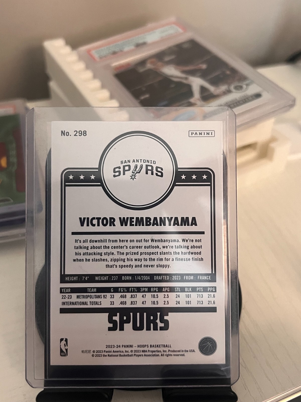 Victor Wembanyama 2023-24 NBA Hoops # 277 Rookie Card RC Spurs