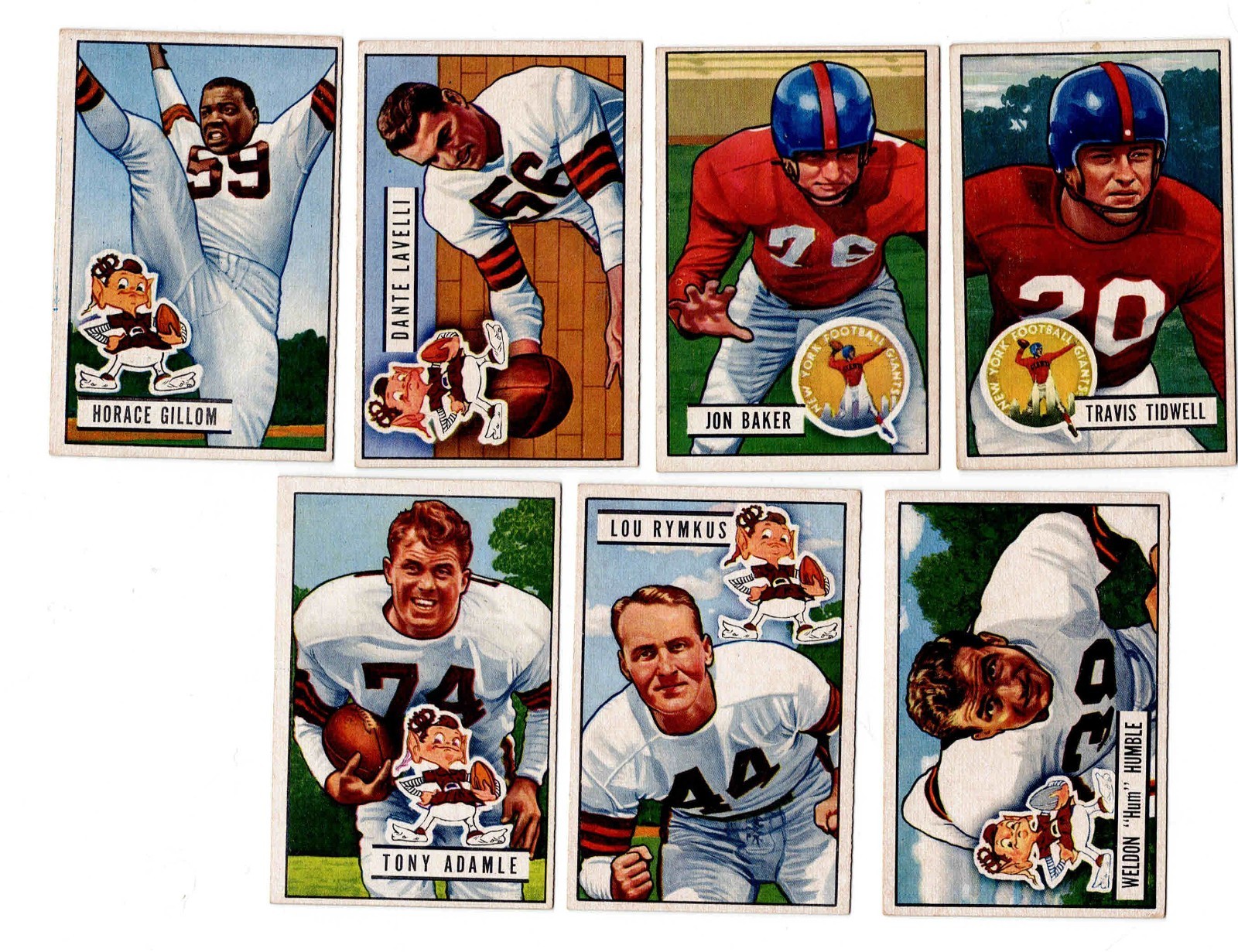 1951 Bowman Football Cards Part Set Qty 75 Different Many HOF Players.