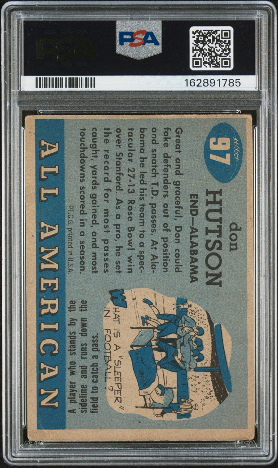 Topps 1955 Topps All-American #97 Don Hutson Alabama Crimson Tide PSA 1.5