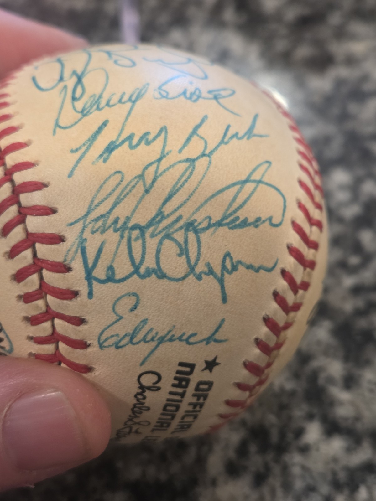 1985 New York Mets Team Signed Baseball 25 Sigs Carter Gooden Hernandez OOS COA