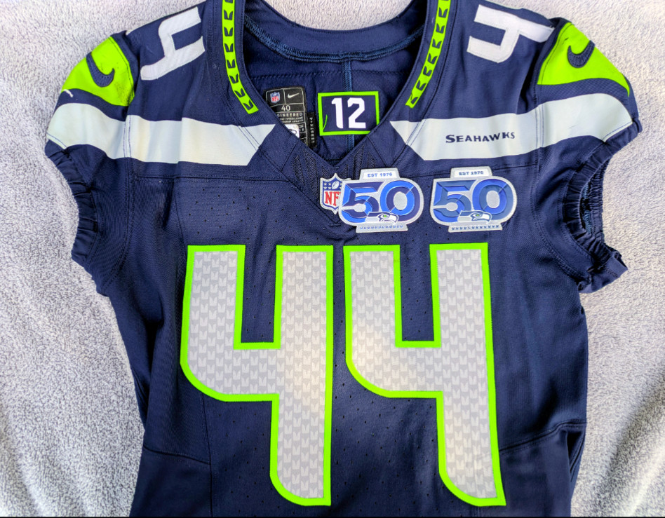 Seattle Seahawks 50th Anniversary Patch TPU Plastic Metallic New