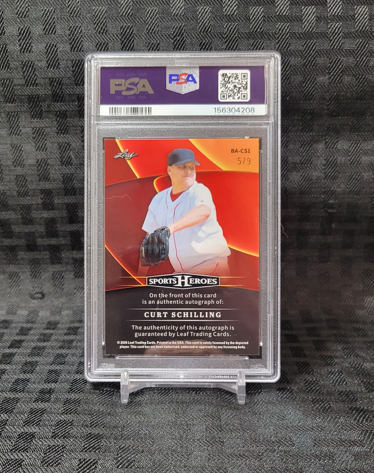 💥 2026 Leaf Sports Silver Prismatic Auto /9 Curt Schilling PSA 9 💥