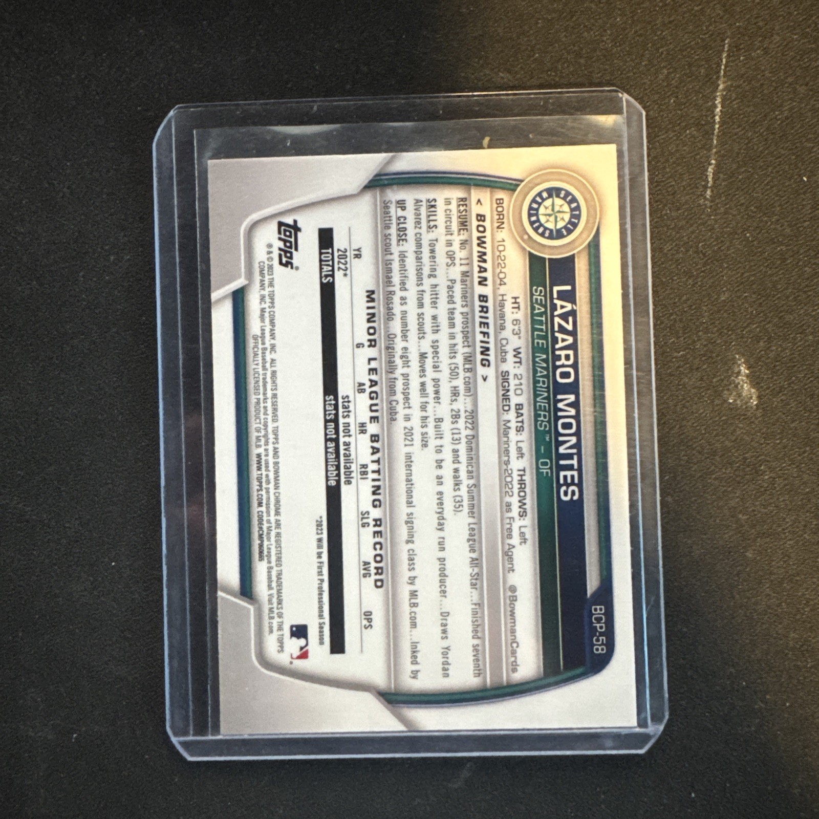 2023 Bowman Chrome Lazaro Montes 1ST PROSPECT AUTO MARINERS