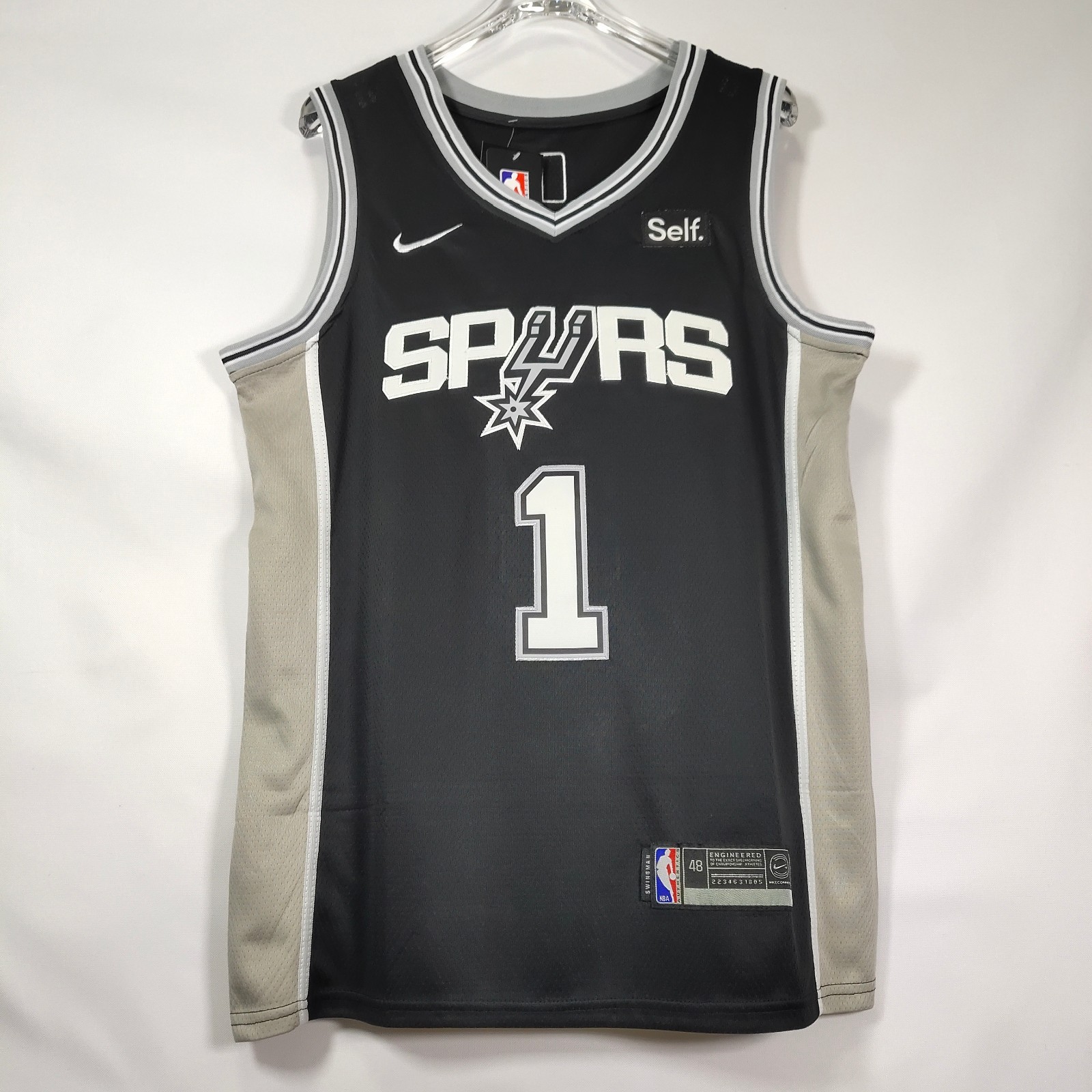 Victor Wembanyama #1 Embroidered Jersey, Black, Men’s Jersey, S-2XL