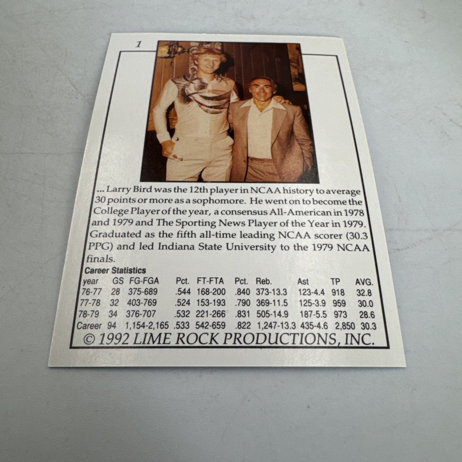 1992 Limited Edition Larry Bird Hologram 3 Card Set by Lime Rock With COA