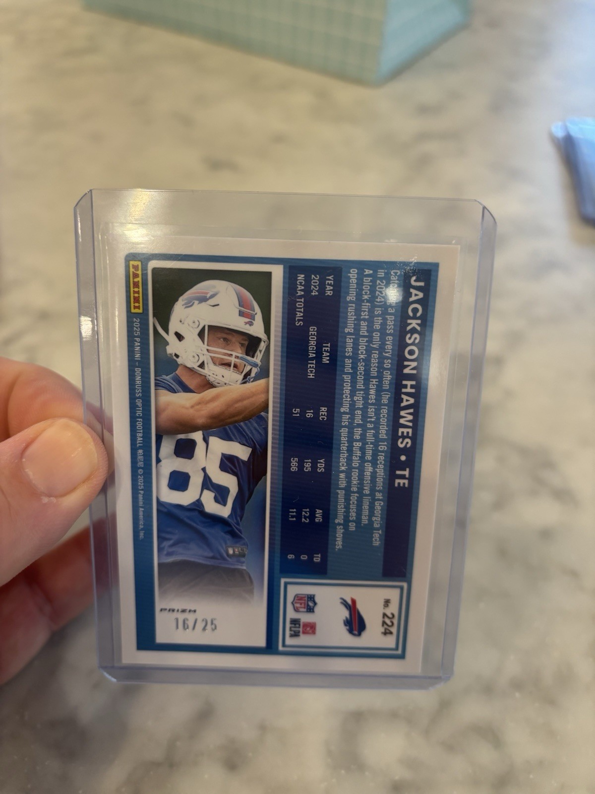 2025 Panini Donruss Optic Rated Rookie Jackson Hawes Black Pandora /25 (RC #224)