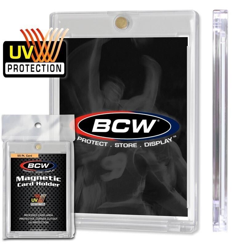 10 BCW Magnet Card Holder 55 Pt Recessed UV Protection Slab 2 1/2 x 3 1/2 Inside