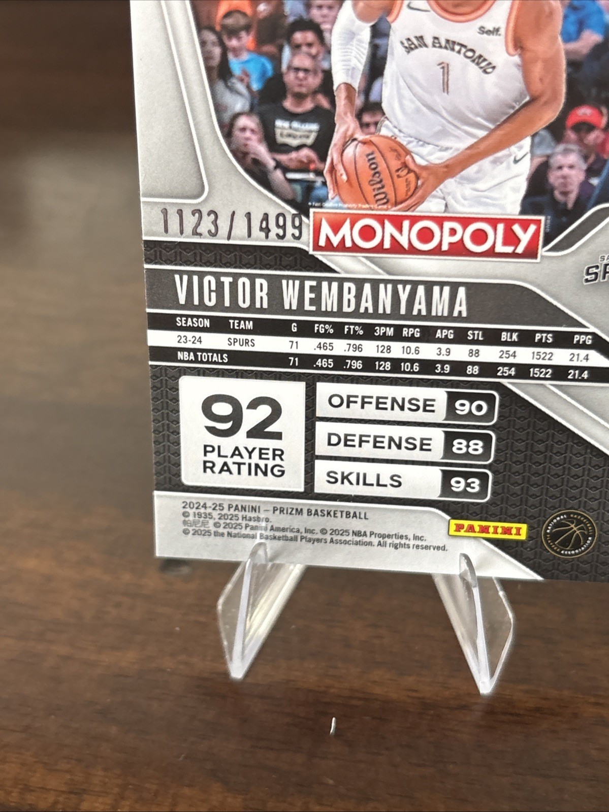 2025 Panini Prizm Monopoly – Victor Wembanyama #73 Classic Icons Orange /1499 SP